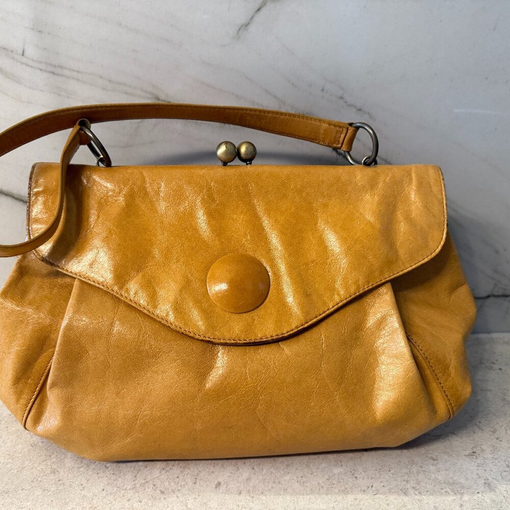 Hobo large satchel in gold leather